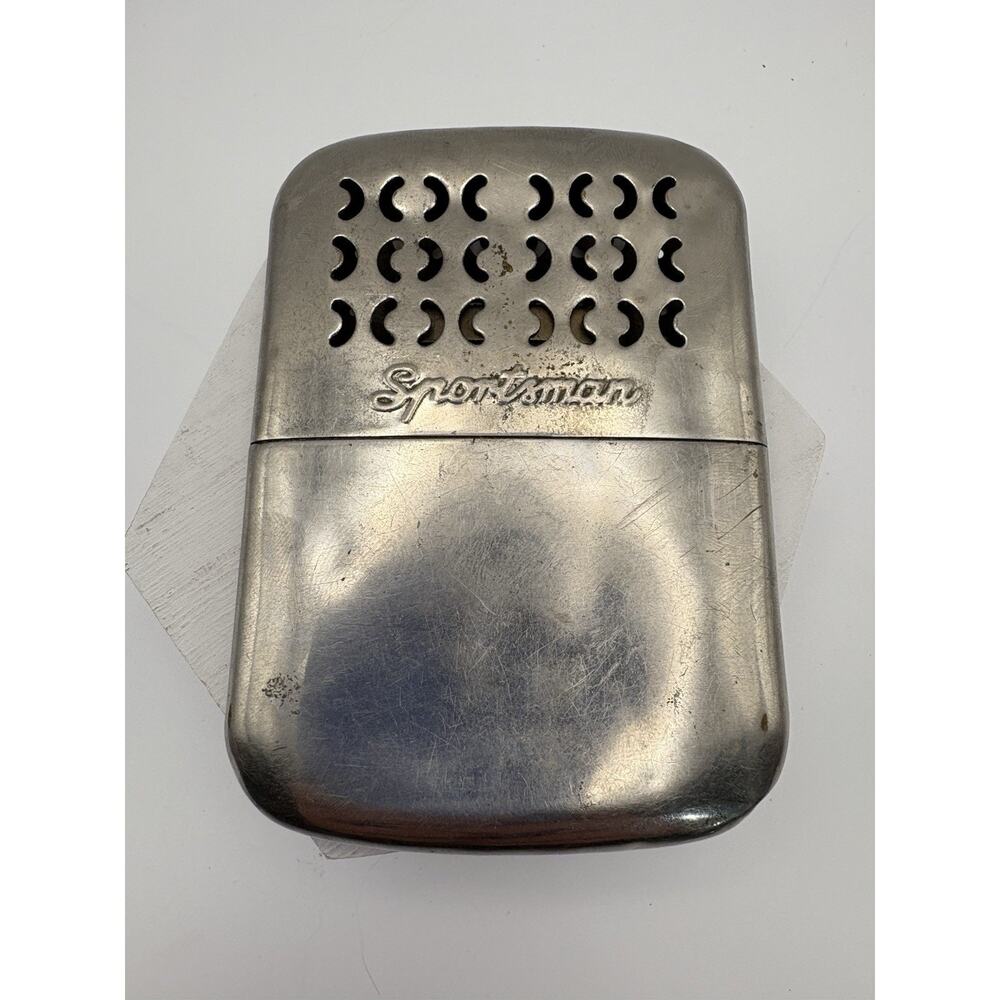 3.5" Vintage "Sportsman" Chrome Metal Pocket Hand Warmer Made in Japan‎